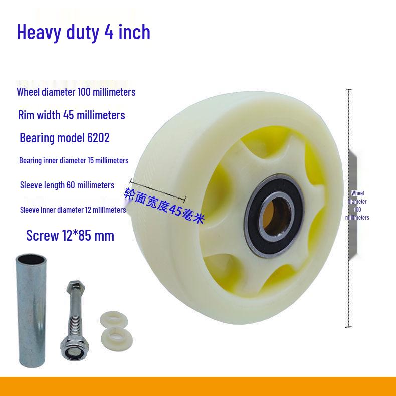 Durable Nylon Universal Casters for Trolleys - Sizes: 3", 4", 5", 6", 8"