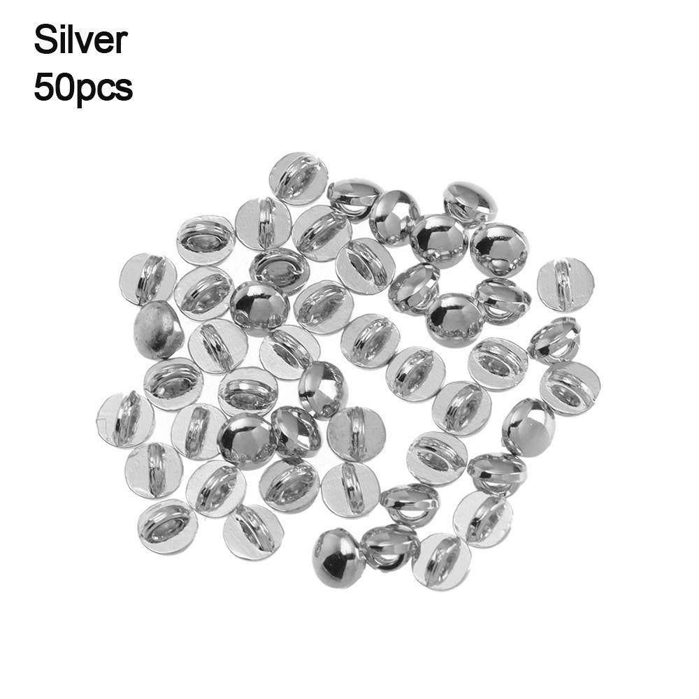 

50pcs 4mm DIY Mini Doll Ultra-small Buckle Solid Round Buttons 1/6 Dolls Clothing Belt Buckles серебряный