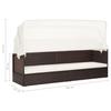 Garden Sofa with Sun Canopy Poly Rattan Brown
