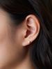 Benoit [Silver 925] Heart Initial Engraved Stud Earrings Gold