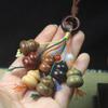 Wooden Gourd Car Hanging Ornament, Lucky Chinese Style Car Pendant, Multi-wood Gourd Bag Charm Gift