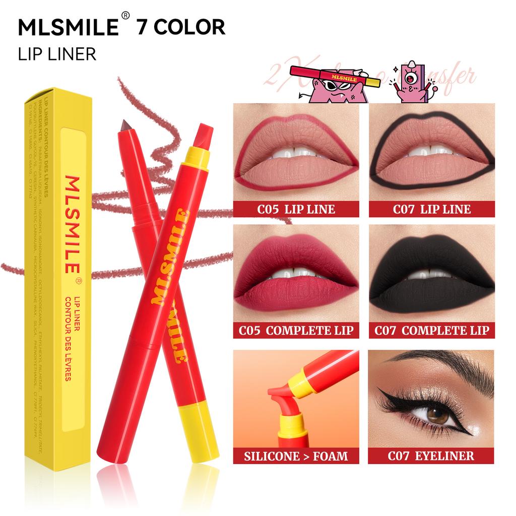 Matita Labbra Setosa Doppia Punta in Silicone Vellutata Impermeabile Antiaderente Gancio Tazza Penna Rossetto Rossetto Trucco Labbra Rossetto Nudo Sexy