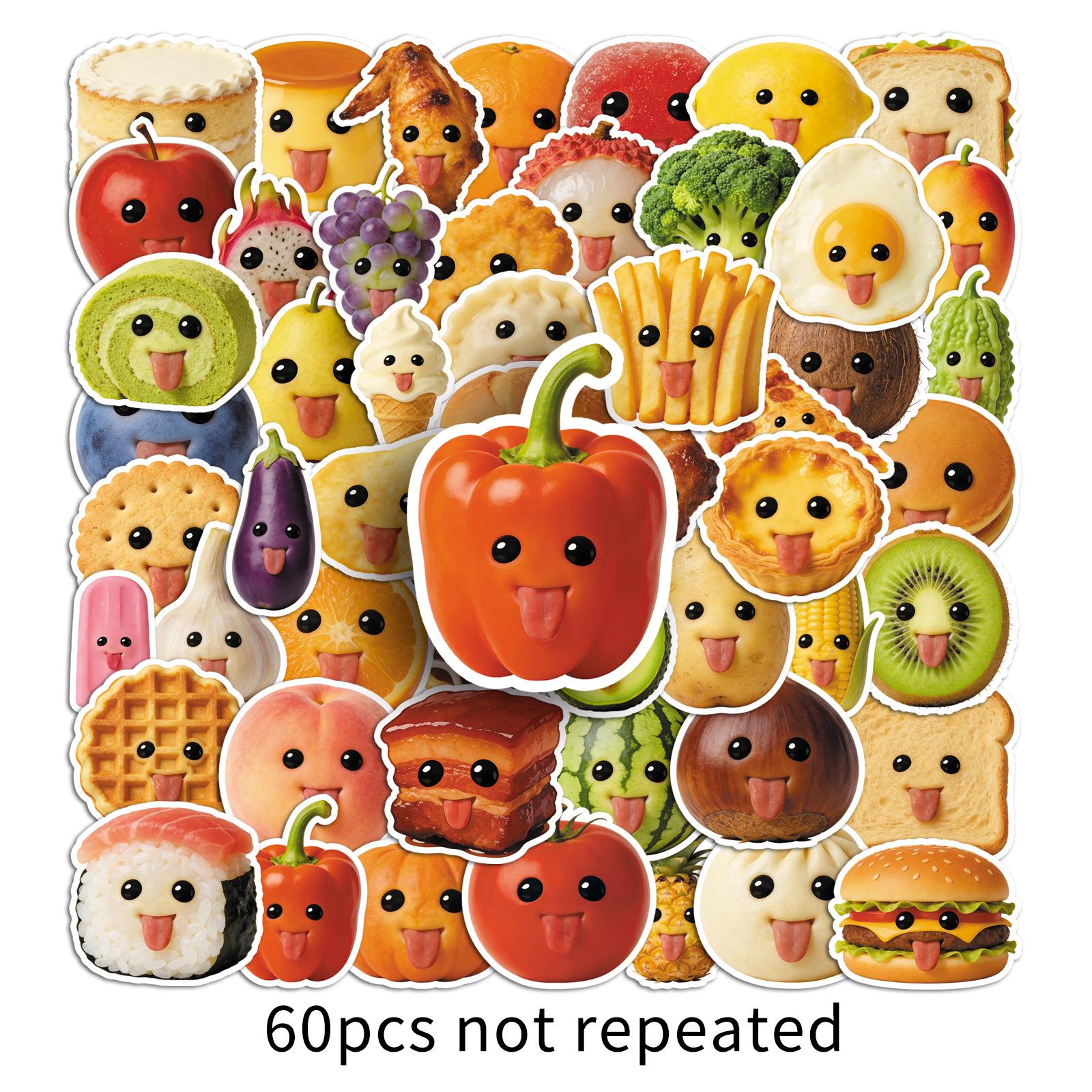 

60 Playful & Realistic Food Graffiti Stickers for Notebooks, Helmets, & Phones
