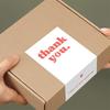 Simple White Rectangular 'Thank You' Stickers for Gift Box and Packaging Decoration