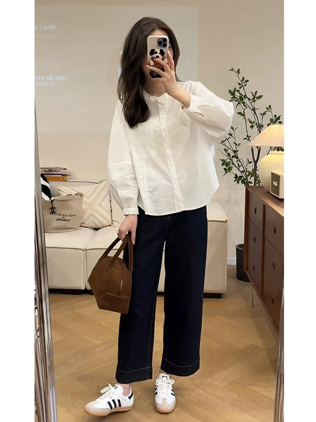 

Модный осенний комплект больших размеров: Рубашка с длинным рукавом, вязаный жилет, джинсы для молодежного образа XXL (Recommended 70-80 kg)