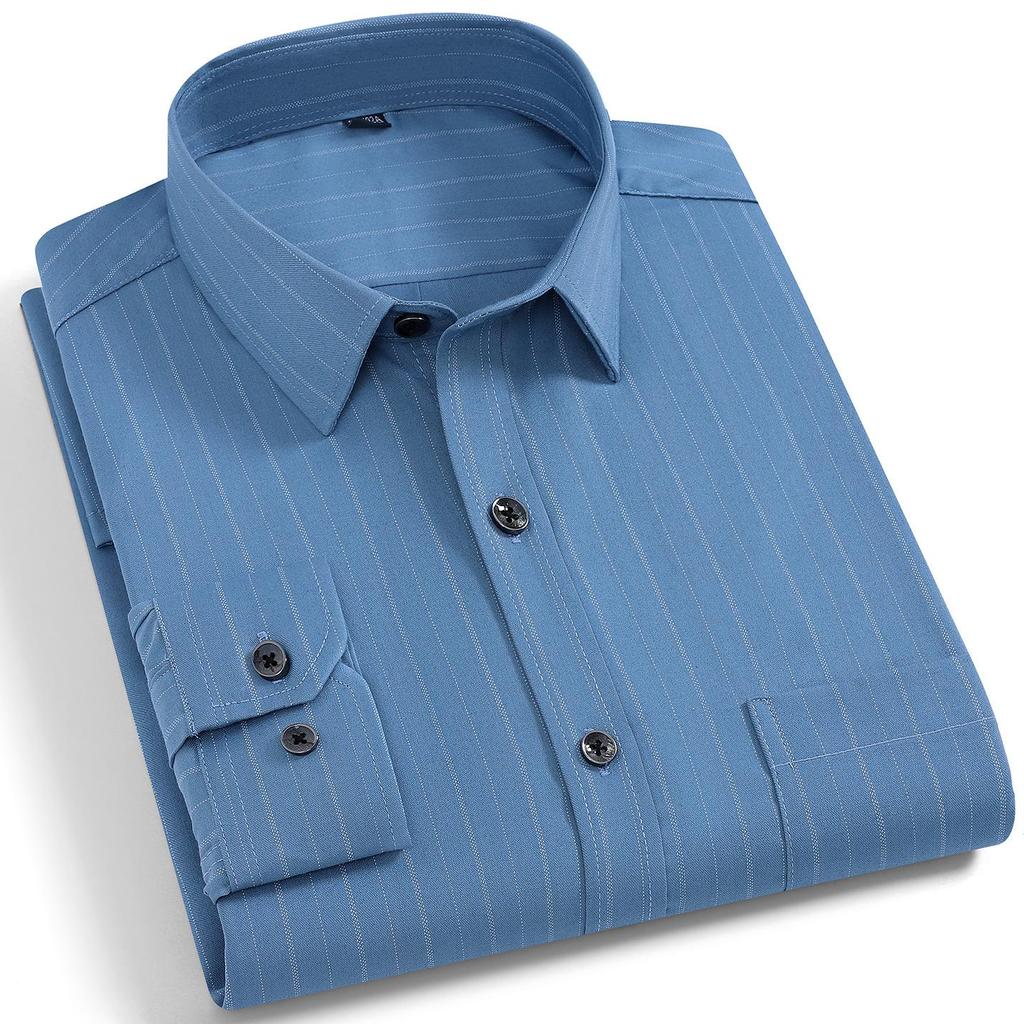 Quality Stretch Men Shirt Viscose Fiber Long Sleeve Anti-wrinkle Non-ironing Regular Fit  Casual Business Office Stretch Shirt