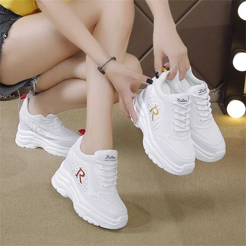 Factory dad shoes women's shoes 2025 new summer mesh breathable sports shoes college style casual white shoes