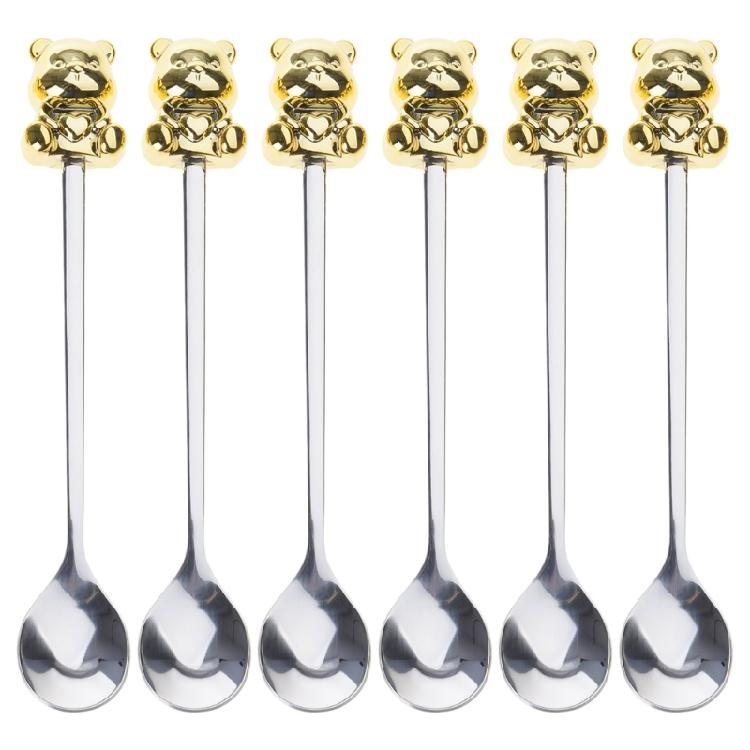 6 PCS Dessert Spoons/Forks Stainless Steel Material Gift for Housewarming Friend