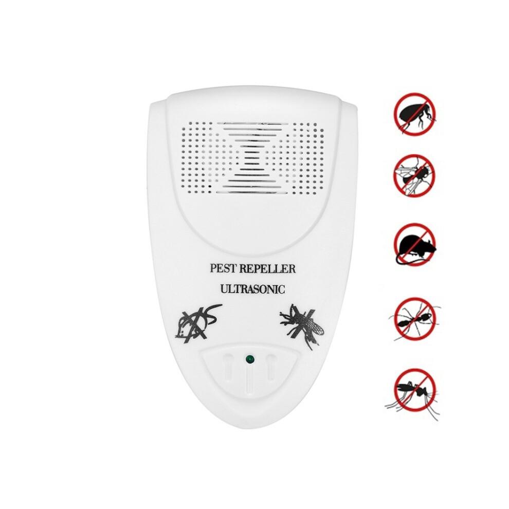 Répulsif électronique ultrasonique anti-rats, répulsif intelligent anti-insectes pour la maison, modèle : prise britannique (blanc)