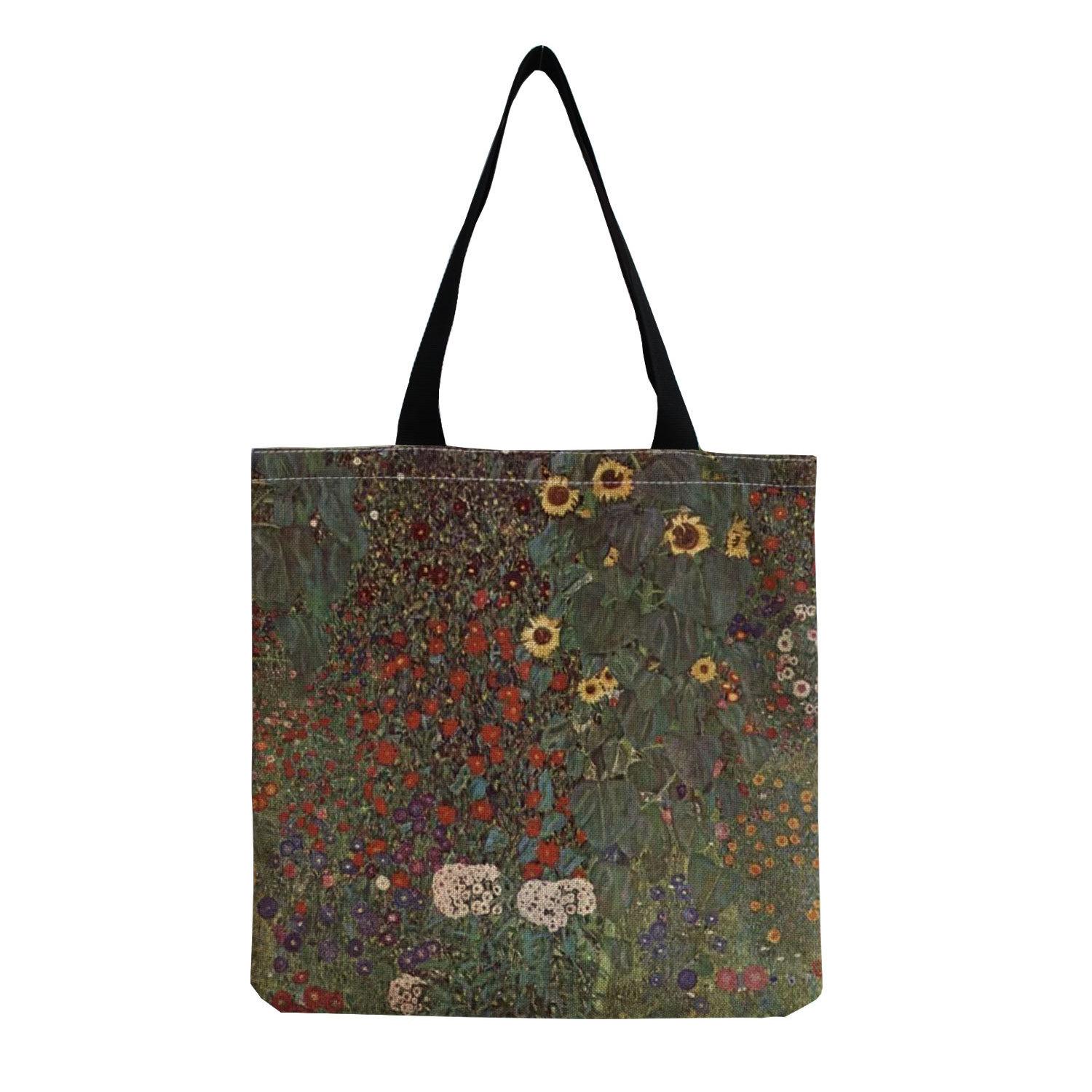 

Women Vintage Linen Tote Bag - Large Capacity Print Shoulder Handbag for Casual & Grocery Shopping KTB hm2522