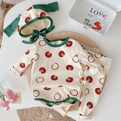 Joy Multi Baby Carrot Apple Body Suit + Leggings + Mosa Size 90, Korea Best Childrens Clothes