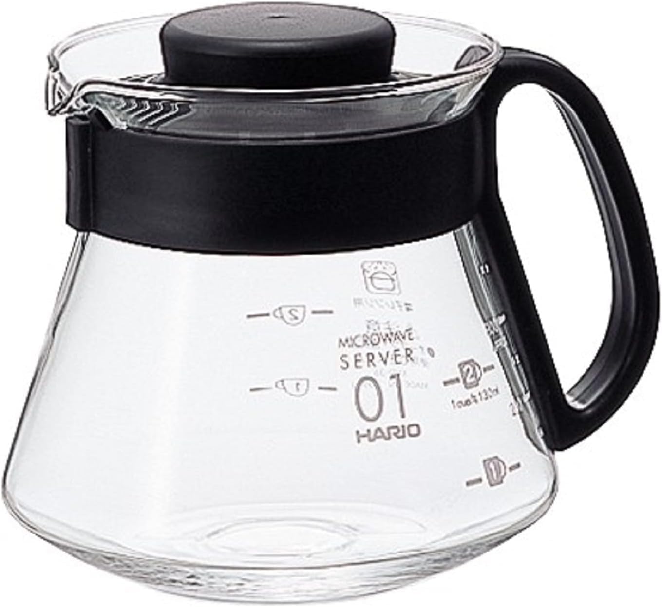 

HARIO V60 Микроволновая серверная чашка 360 мл Черный Кофе Ручной Капельный Стеклянная Сделано в Японии 1-3 Термостойкий [XVD-36B] чёрный