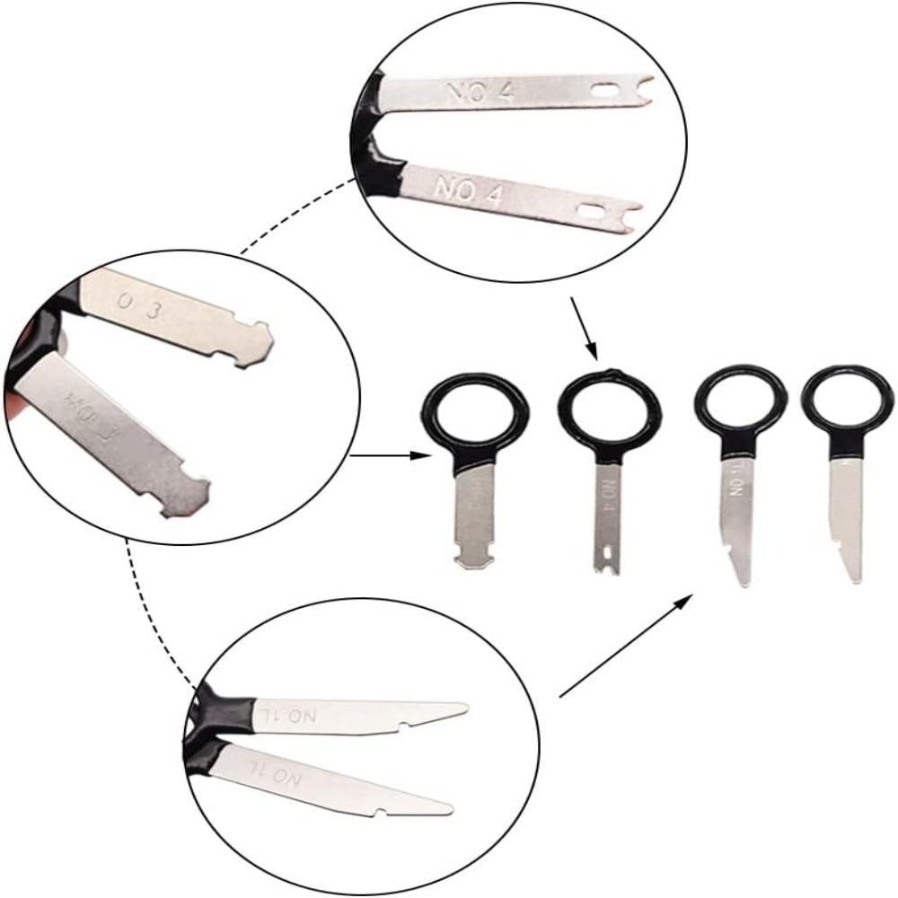 20PCS Blue Removal Pry Tool Kit Stainless Steel Radio Removal Tool Radio Removal Tool Key  For Truck