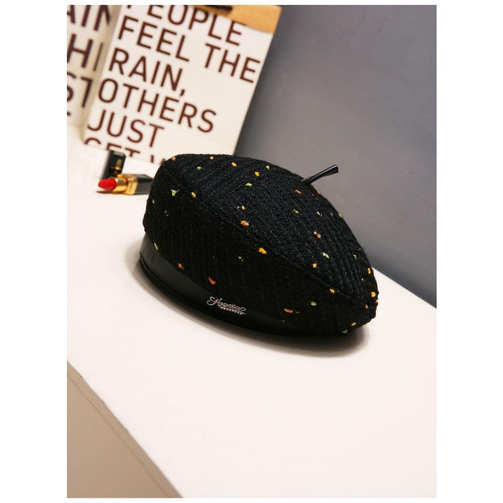 Black Beret Ladies' Beret - New Autumn/Winter Style - Elegant Octagonal Artist's Hat