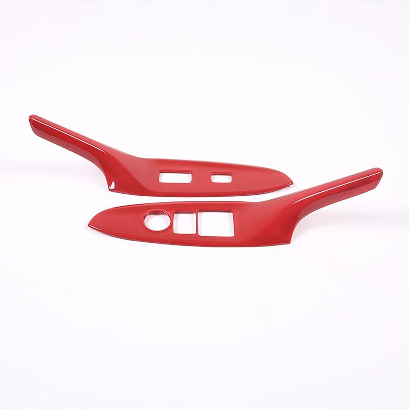 ABS Carbon Fiber/Matte Black For Mazda MX-5 2016-2026 Window Lifting Button Decorative Frame Sticker Car Interior Accessories