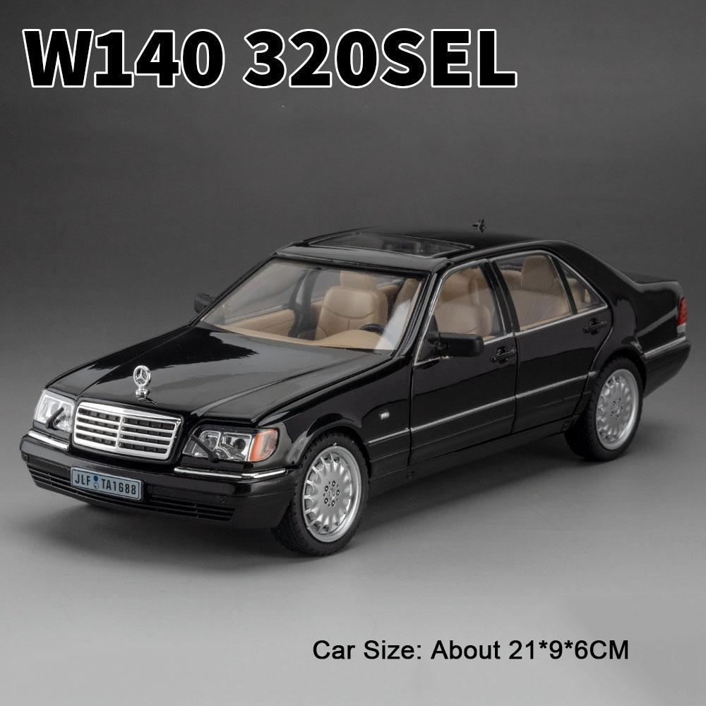 1:24 W140 320sel 300sl Models Toys Diecast Cars Doors Opened With Sound Light Pull Back Miniature Vehices Collect Fashion Gifts