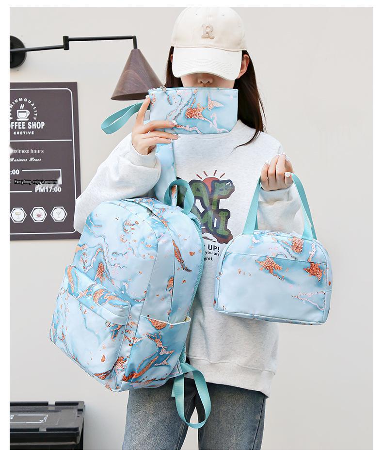 KPOP Dämonenjägerin Girlgroup Rucksack, Brotdose & Federmäppchen Set - Anime Schultasche & Bento Box Kombi