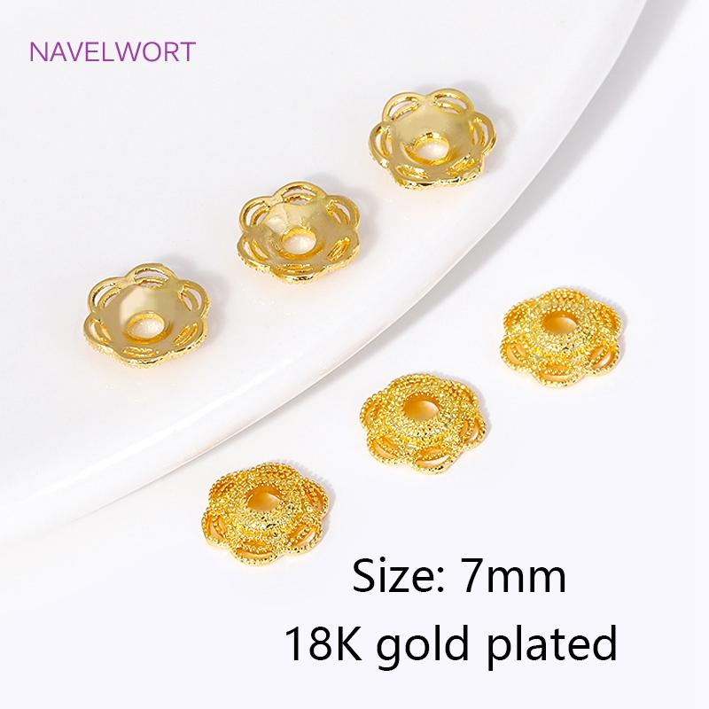18K Gold Plated Cloud Pattern Bead Caps For Jewelry Making High Quality Brass Hollow Bead Caps DIY Bracelet Making Findings