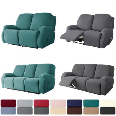 1/2/3 Seater Solid Color Elastic Recliner Sofa Cover Stretch Spandex  Armchair Covers Removable Couch Slipcovers Home