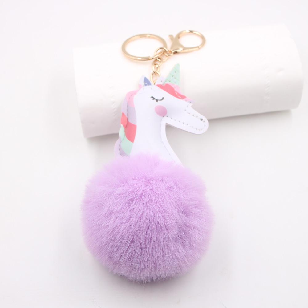 

Unicorn Pompom Bag Charm: Keychain, Backpack Pendant, Schoolbag Accessory, Gift. Gold Keychain лаванда фіолетовий колір