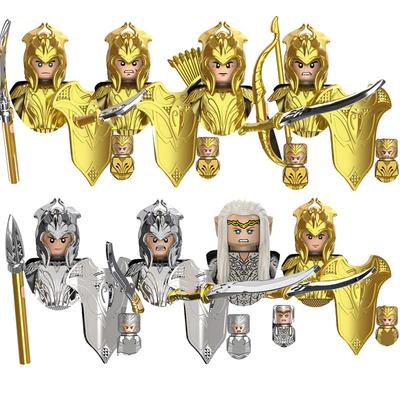 Serie de Figuras de Película Medievales Guardia Élfica Noldor Soldados de Gondor Armas Antiguas Equipo de Combate Bloques de Construcción Modelo Juguetes para Niños