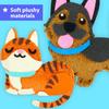 KRAFUN Easy Sew Puppy and Kitten for Arts and Crafts Beginners for Kids, 8 Easy DIY Projects with Stuffed Animal Dolls of Puppies and Kittens, Gift