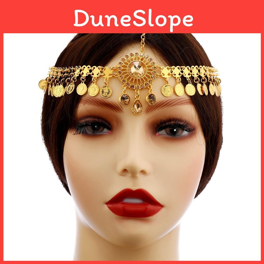 Elegant Simulation Crystal Decoration Gold Women Headwear With Tassel Design For Wedding And Gift