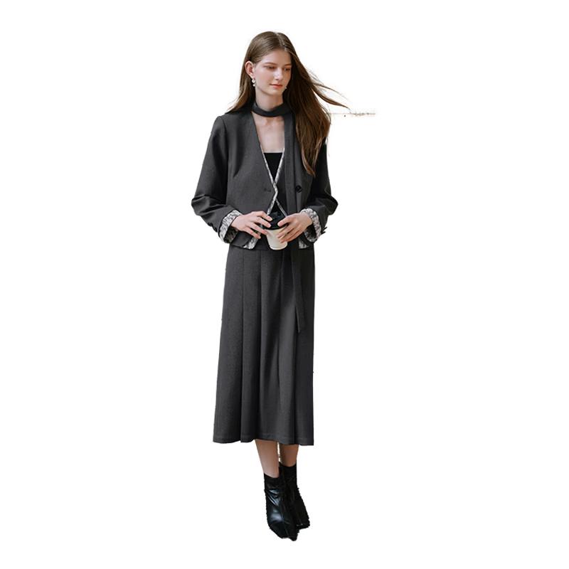 

Xiangying Women s Pleated A-Line Midi Skirt M