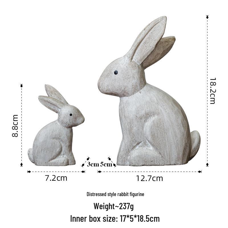 Nordic Wooden Rabbit Figurine - Home Décor for Wine & TV Cabinets, Entryway Gift