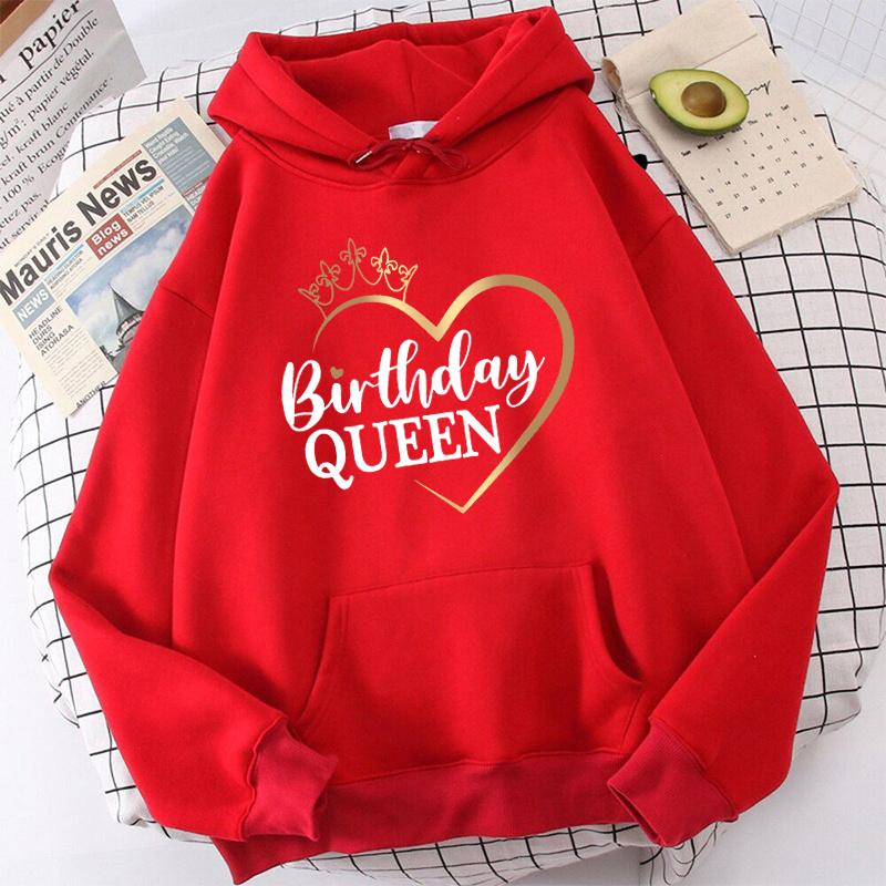 (Unisex-Hoodie)New Birthday Queen Print Hoodie Sweatshirts Unisex Damen Kapuzenpullover Unisex Langarm Hoodie Tops