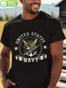 Navy Eagle Graphic T-shirt - Cotton