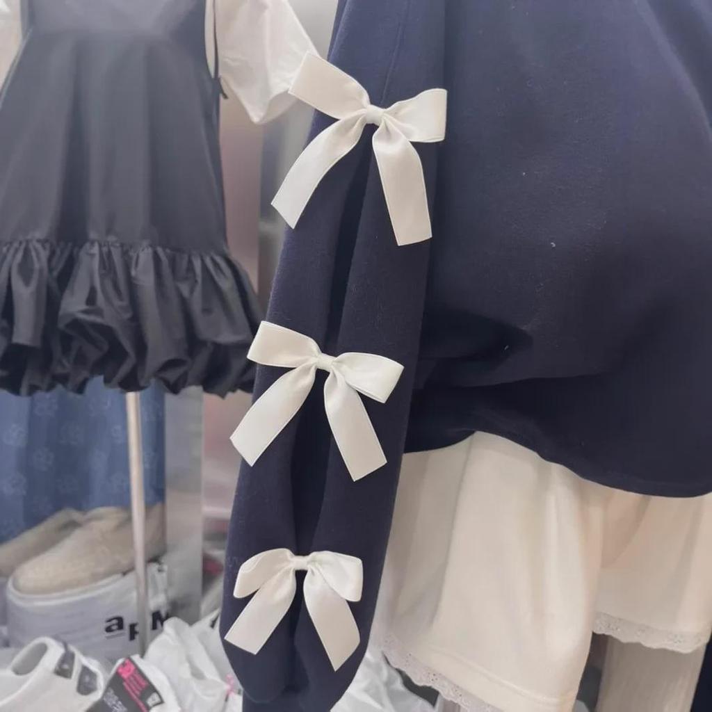 Spring 2024 Women's Bow Round Neck Loose Sweatshirt - Versatile & Stylish