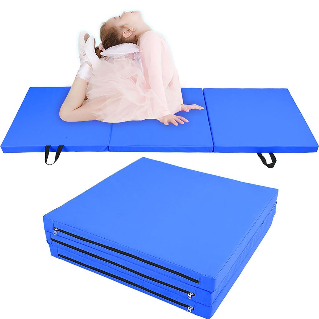 Sports Folding Gym Exercise Workout Training Child Gymnastics Dance Fitness Yoga Mat(Blue)