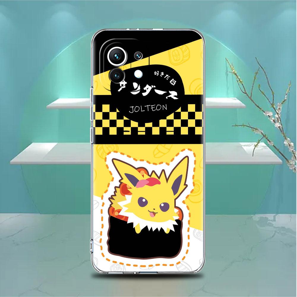 

Прозрачный чехол для Xiaomi Mi Poco X3 NFC M3 Pro F3 F1 11 Lite 12 Note 10 11T 9T Прозрачный чехол для телефона с изображением покемонов-суши Redmi Note 9S