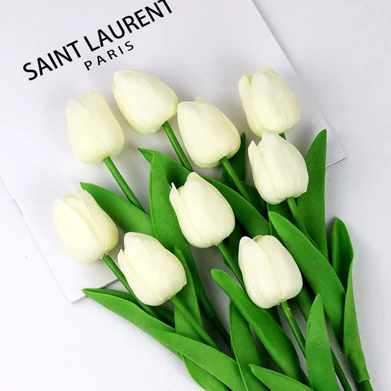 1pc Tulips Flowers Artificial Tulip Bouquet PE Fake Flower Wedding Party Decoration Mother Day Gifts Home Garden Decor