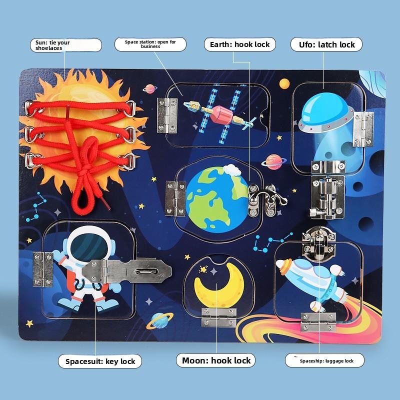 

Funny Wooden Space Animal Transportation Theme Game Board Children Puzzle Toy For Early Development Space