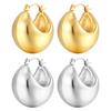 ins round stainless steel hollow earrings, chubby irregular round ball ear buckles, European and American fashion personalized jewelry