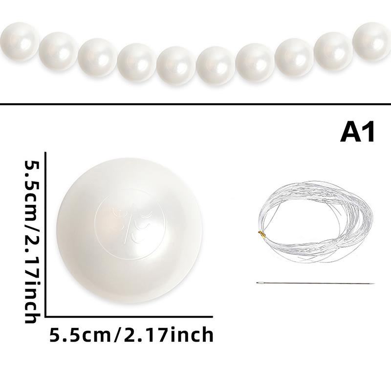 10 sztuk Dekoracja Ścianki Tła Weselnego 5,5 cm 8 cm Plastikowe Sztuczne Perły DIY Girlanda Koralikowa Biała Kula Wisiorek Figurka