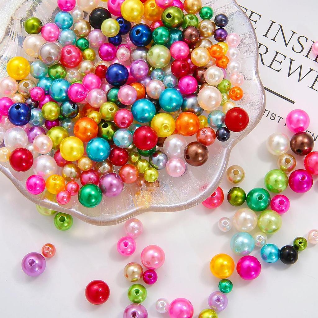 Diy Handmade Beading Material Abs Acrylic Pearl Loose Bead Round Bead Making Bracelet Necklace Earrings Jewelry Accessories