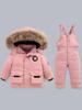 Velvet Winter Set: Thickened Down Overalls for Infants & Toddlers, 1-5 Years - 2-Piece Outfit