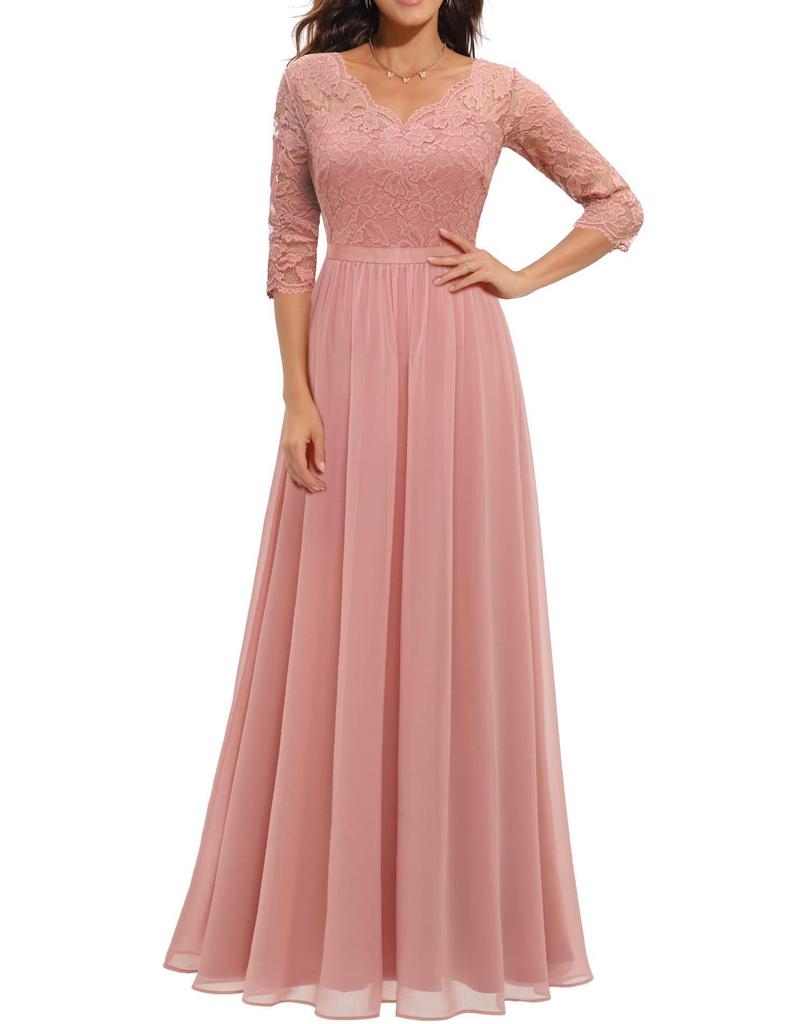 Elegant Lace Splicing Long Evening Dress for an Impressive Look