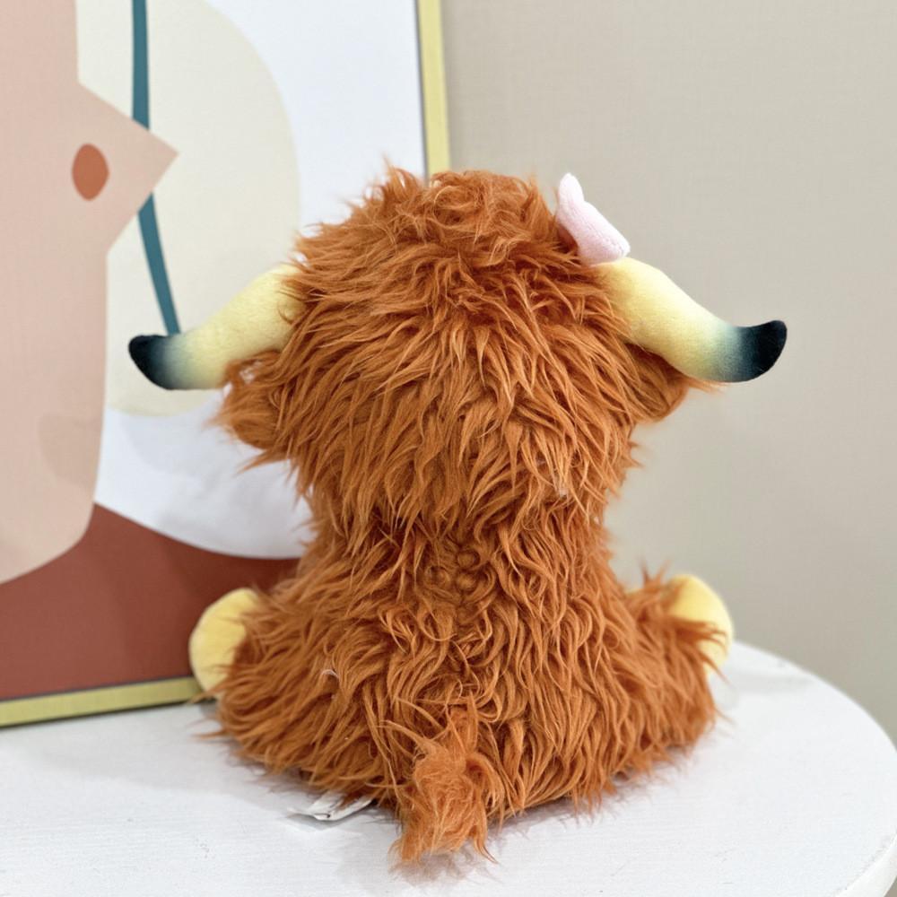 Highland Cow Plush Toy With Butterfly Bow For Kids And Collectors