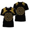 Viking Symbol Printing T-shirt Men's Summer Short-sleeved Harajuku Shirt Hip-hop Men Women Fashion T-shirt