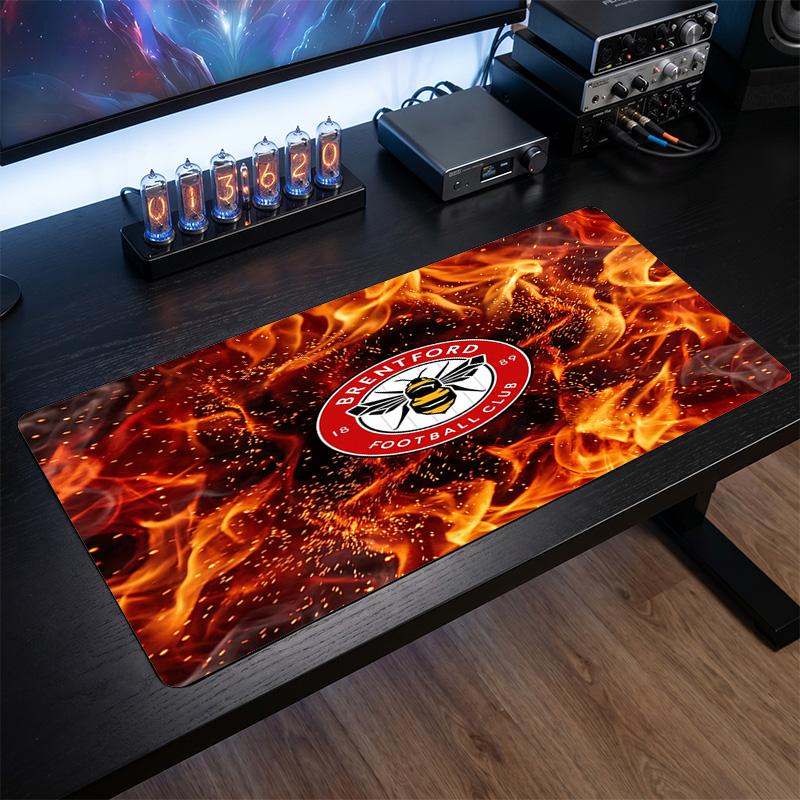 Brentford Football Print Large Mouse Pad, Anti-Slip Extended Gaming Desk Mat for Office Home
