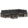 Garden Sofa Set 10 Pcs Grey and Dark Grey Poly Rattan
