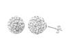 Silver Earrings 925 Balls 5 Mm White Crystal