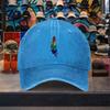 Rainbow Feather Baseball Cap Washed Cotton Distressed Adjustable Curved Brim Hat