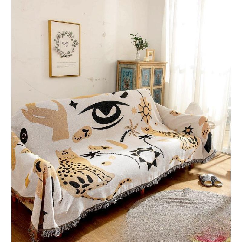 Sofapledd i nordisk ins-stil Fullt trekk Sofahåndkle Dekkduk Stue Enkelt Dobbelt Sofatrekk Rygghåndkle Piknikmatte