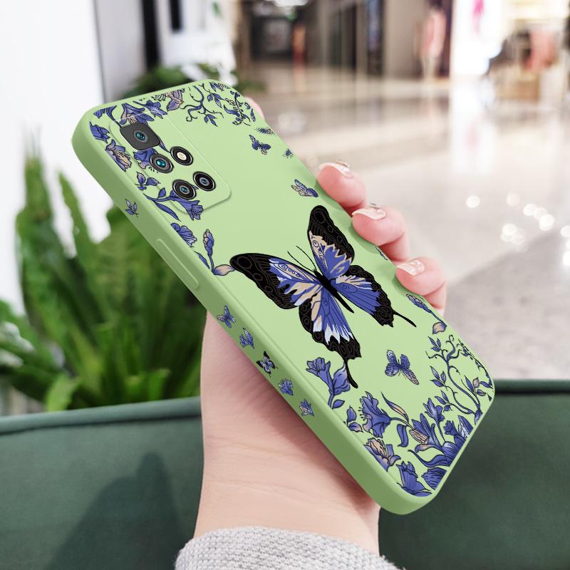 

Lost Butterfly Phone Case For Xiaomi Redmi 13C 12 12C 10 10C 10A 9 9T 9A 4G 5G Liquid Silicone Cover Redmi 9T светло-зеленый