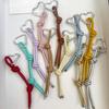 Romantic Heart Shaped Keychain Lightweight PU Leather Cord Alloy Charm Bag Decoration for Couples Friend Gift